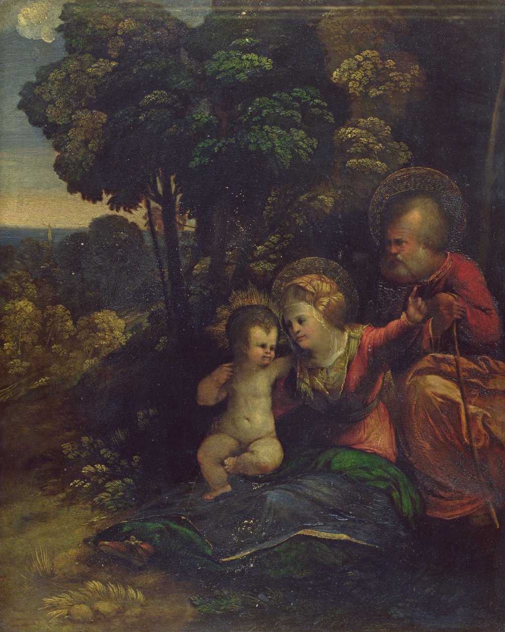 Mısır'a Uçuş Sırasında Dinlenme, c.1510-12 by Dosso Dossi