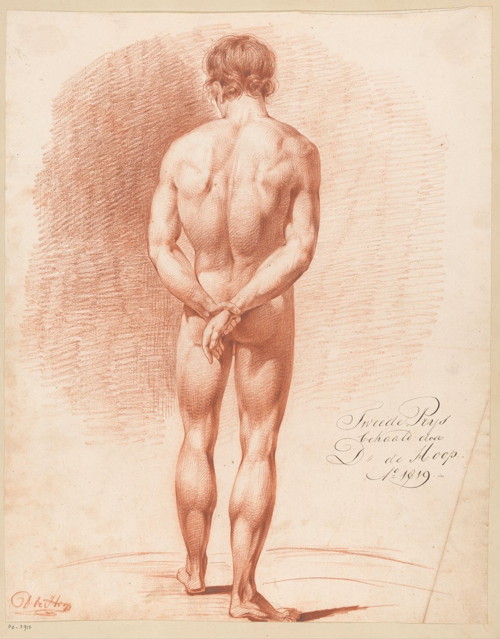 Ayakta çıplak erkek, arkadan görüldü (2. ödül 1819) by Douwe de Hoop