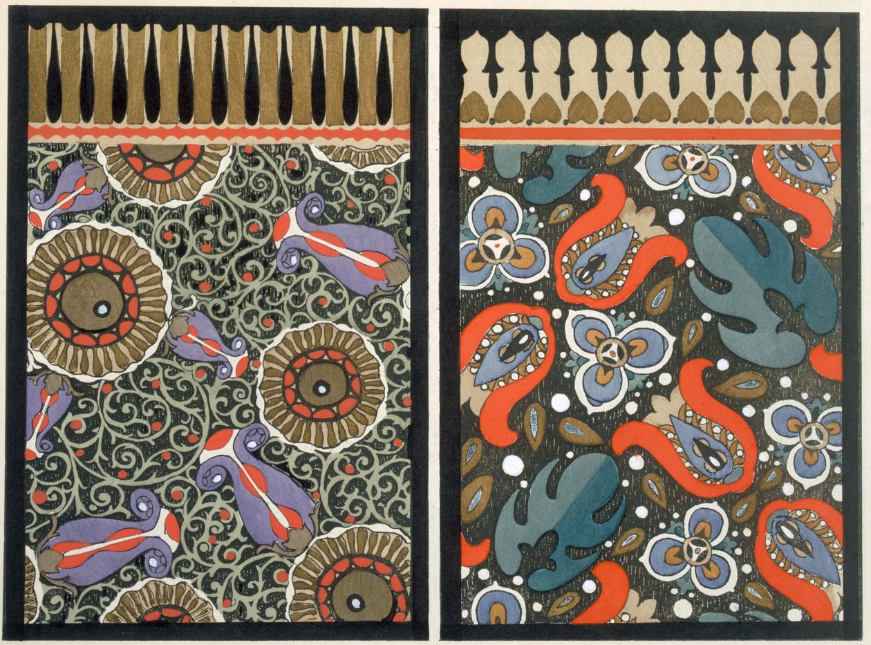Duvar kağıdı tasarımı, c.1908 (stencil baskı) by Dr. P. Siegal