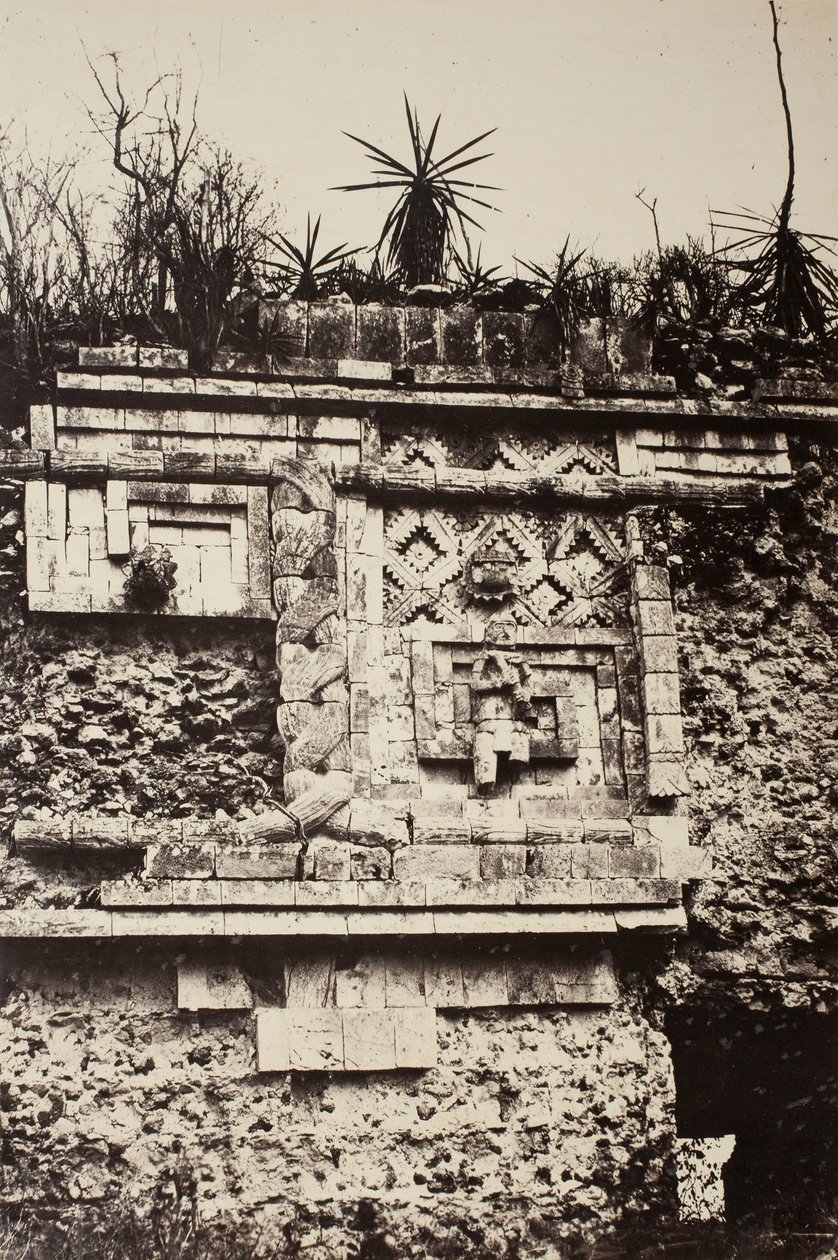 Uxmal, Hint Bas Rölyefi, Rahibe Sarayı Uxmal, Hint Bas Rölyefi, Rahibe Sarayı, 1860. by Désiré Charnay