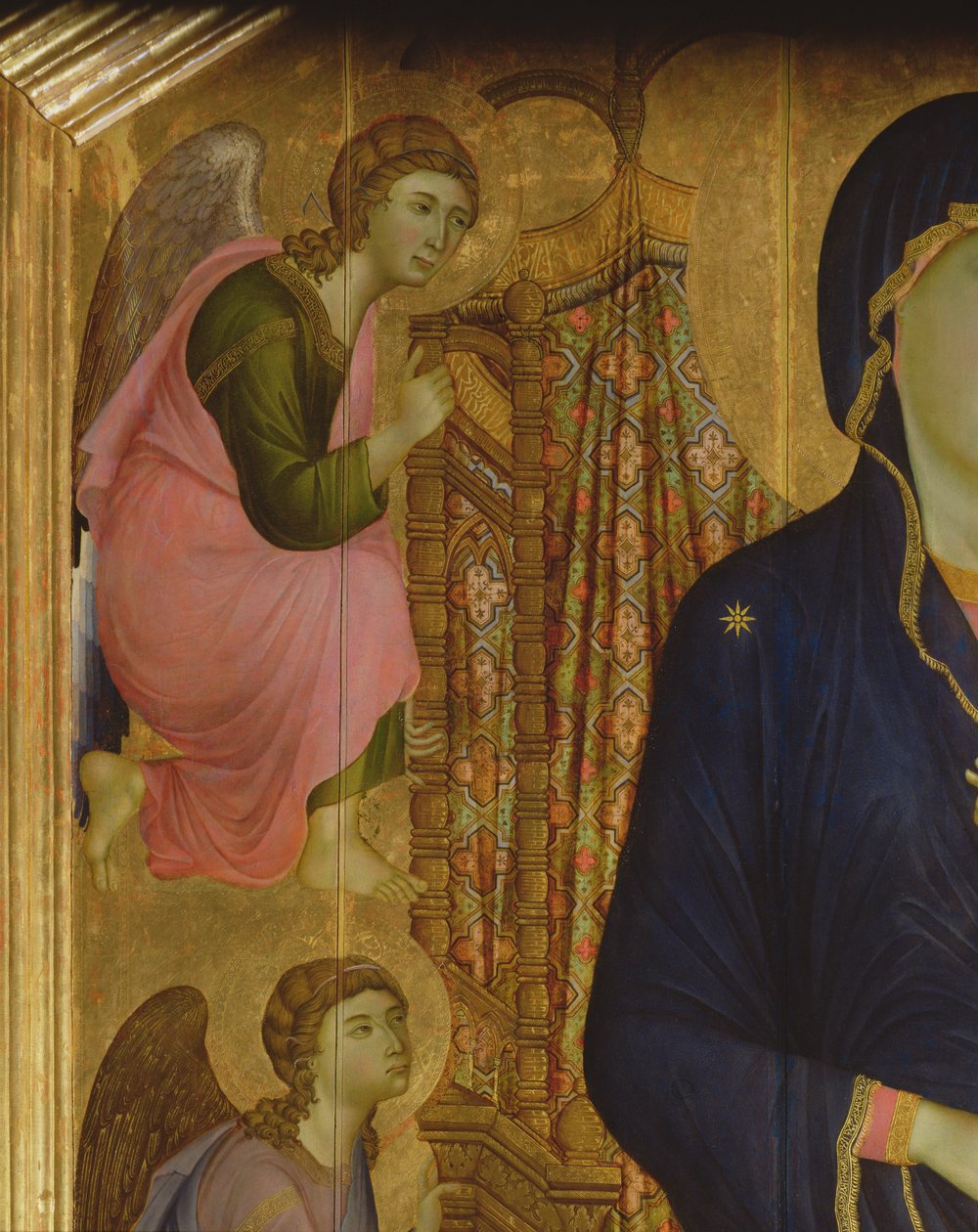 Madonna ve Çocuk Rucellai Madonna: bir meleğin detayı, 50348 panel detayında 1285 tempera by Duccio di Buoninsegna