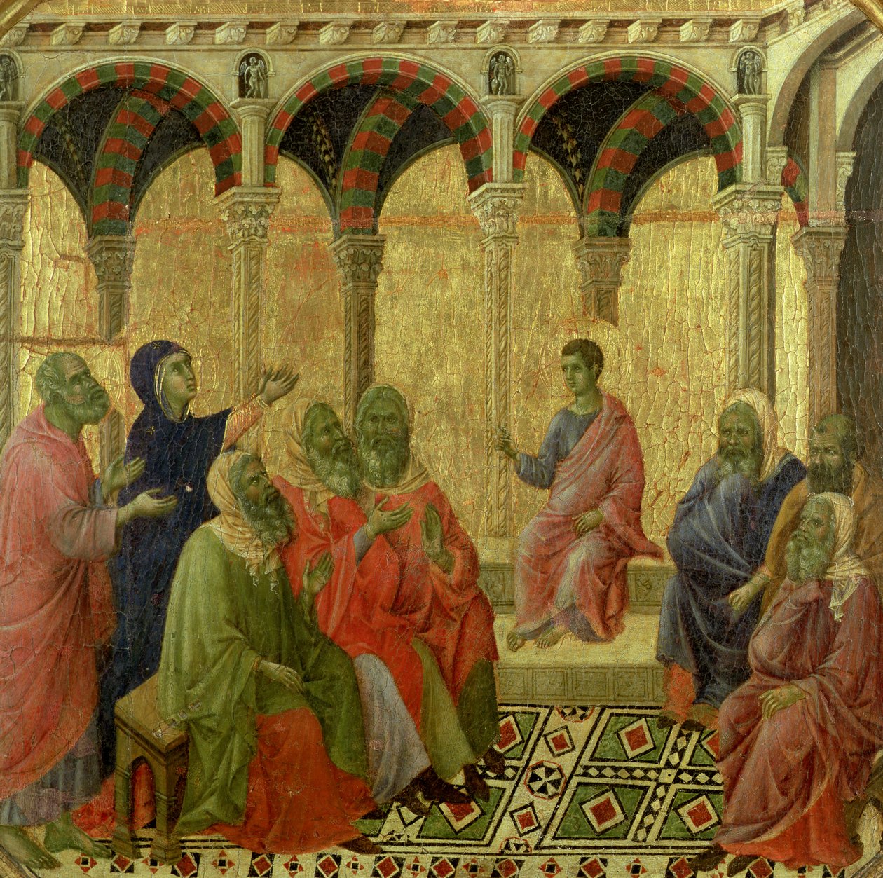 Maesta: Doktorlar Arasında İsa, 1308-11 by Duccio di Buoninsegna