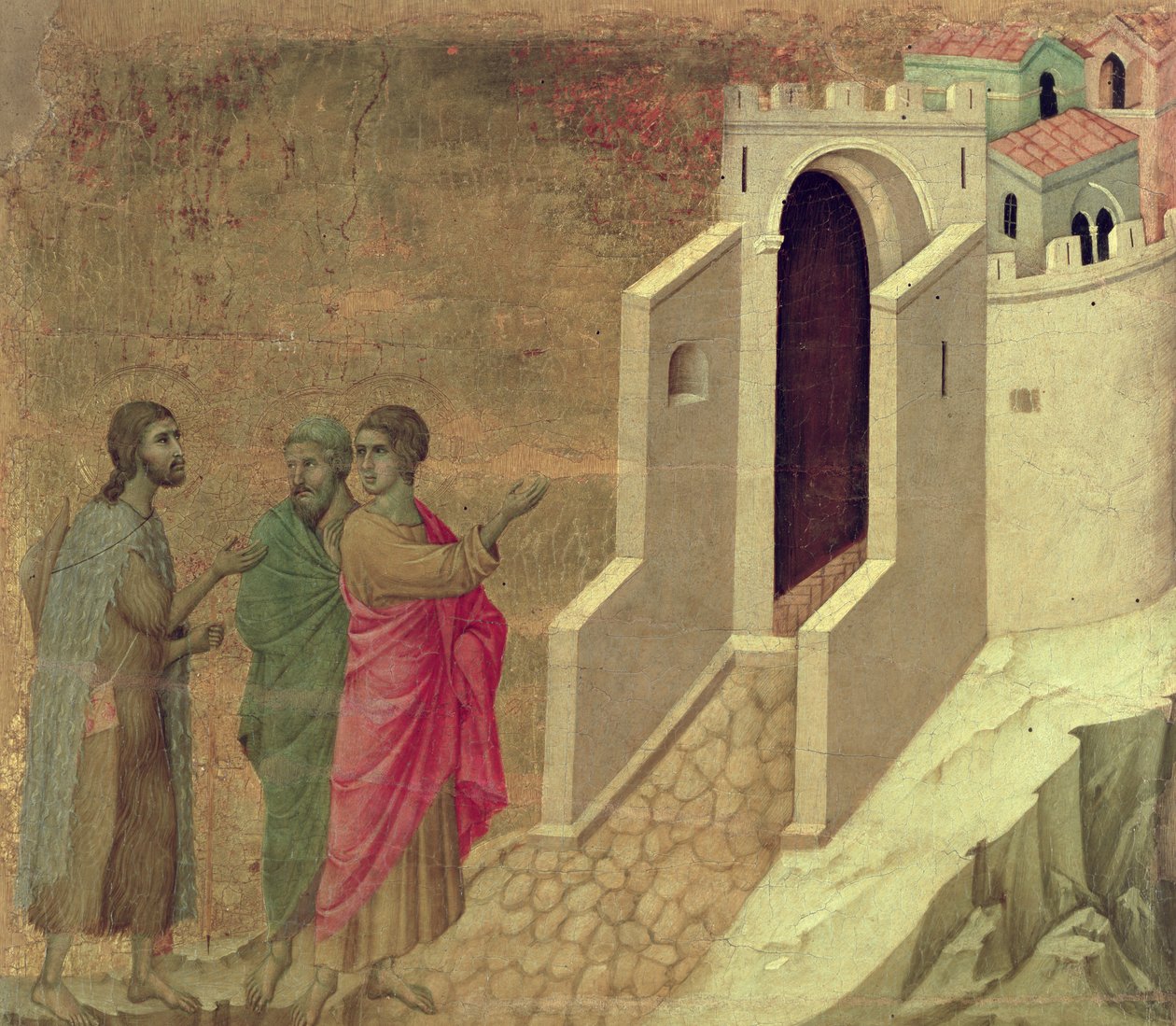 Maesta: Emmaus Yolunda Görünen İsa, 1308-11 by Duccio di Buoninsegna