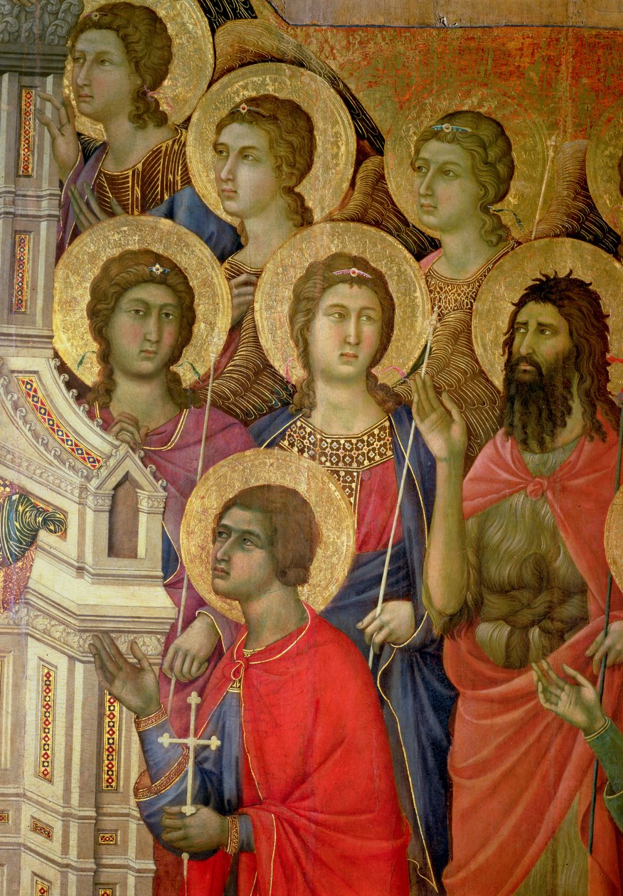 Maesta: Vaftizci Yahya da dahil olmak üzere Azizlerin Detayı, 1308-11 by Duccio di Buoninsegna