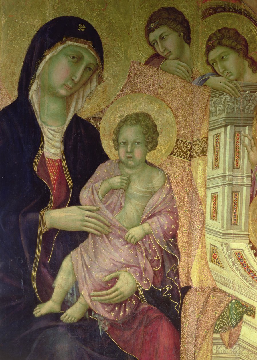 Maesta: Madonna ve Çocuk, 1308-11 (5543 detayı) by Duccio di Buoninsegna