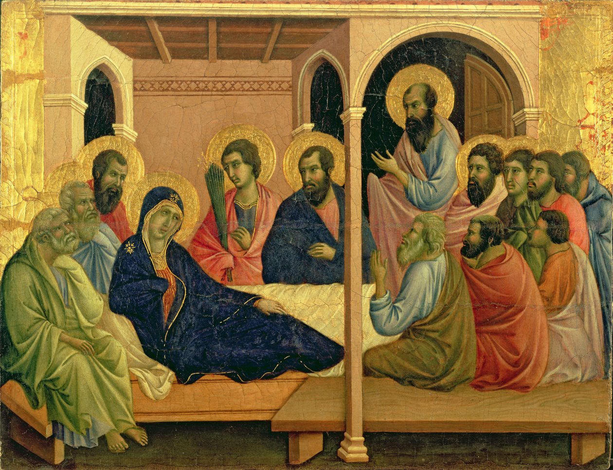 Maesta: Havarilerden Ayrılan Bakire, 1308-11 by Duccio di Buoninsegna