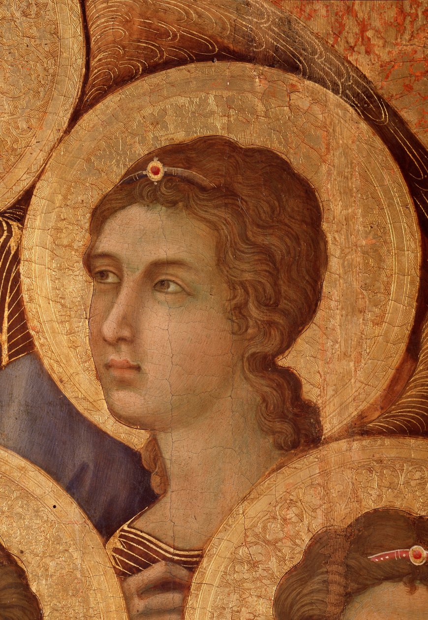 La Maesta “Tahttaki Bakire ve Çocuk” Detayı by Duccio di Buoninsegna