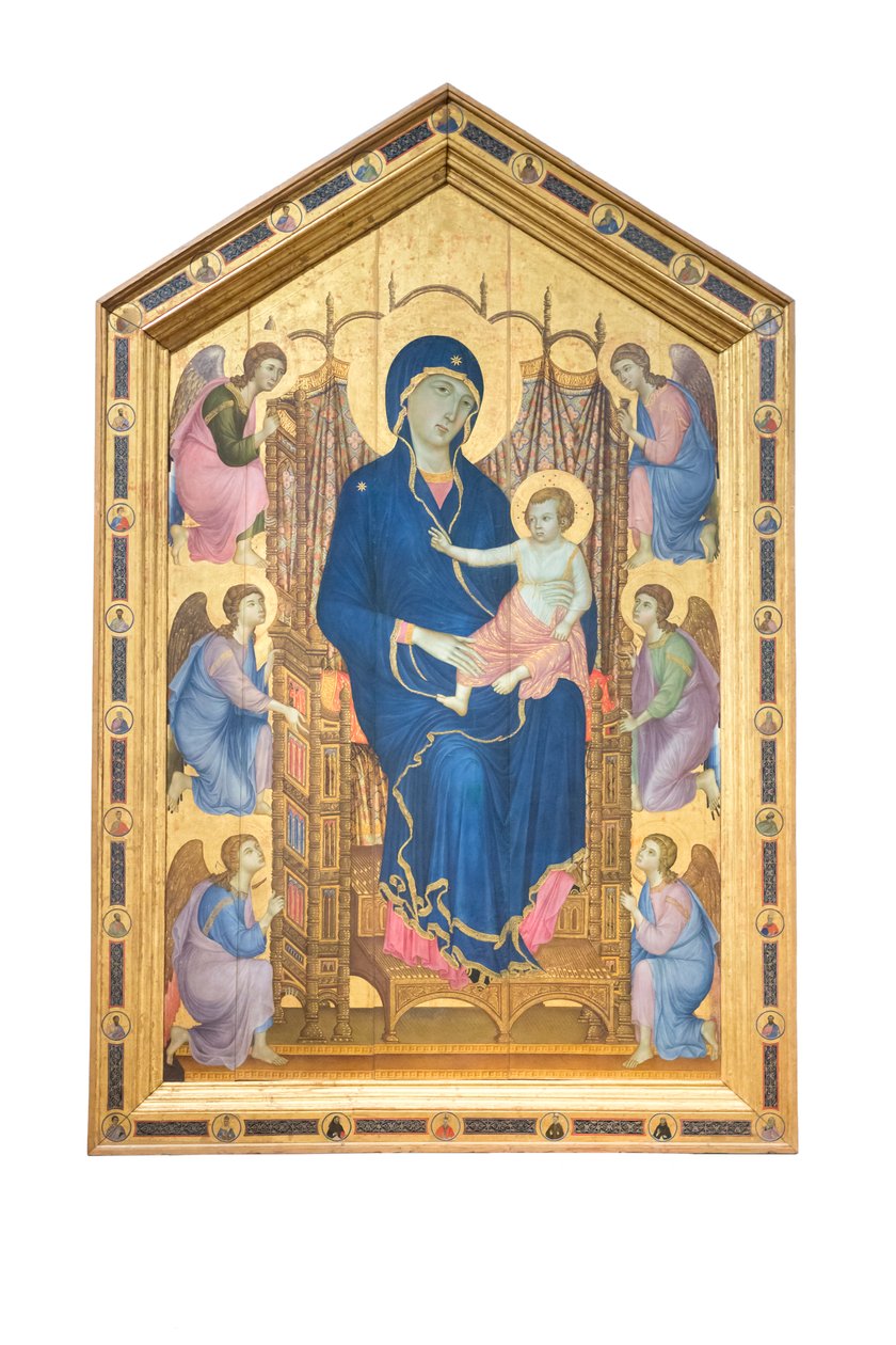 Madonna ve Çocuk meleklerle taçlandı by Duccio di Buoninsegna