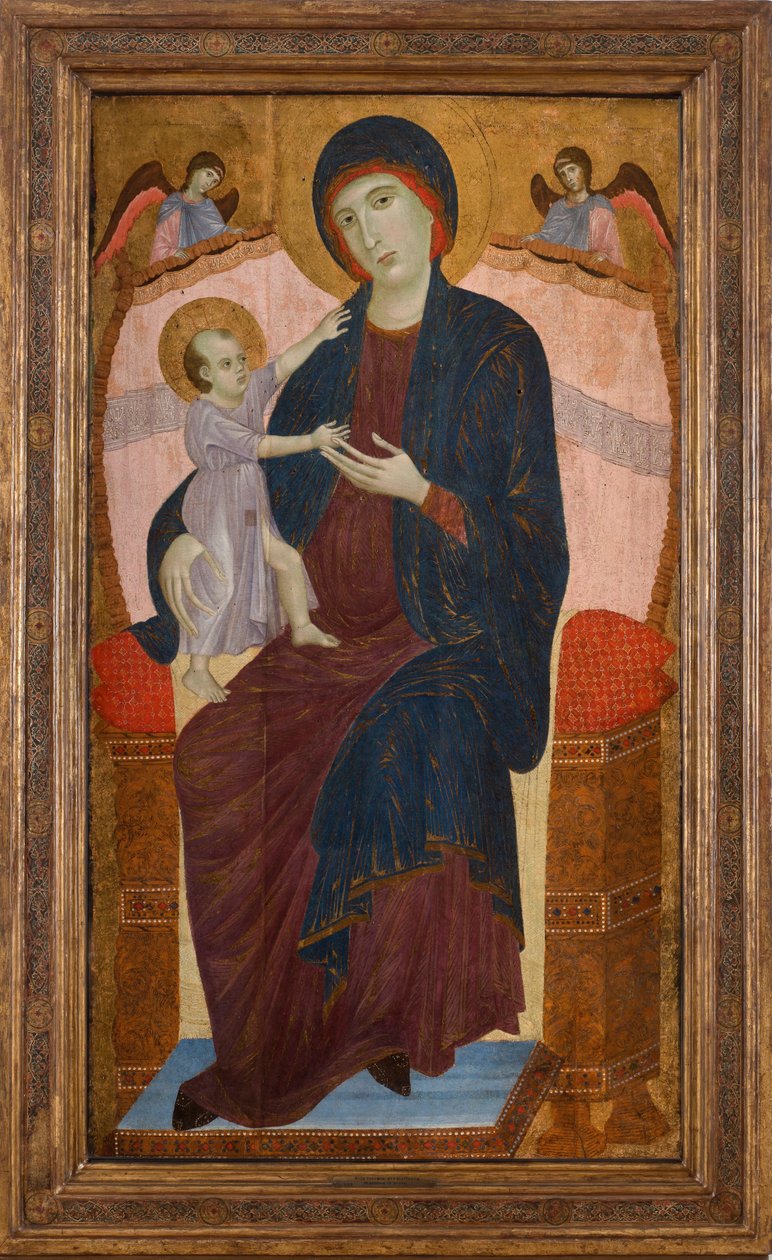 Meleklerle taçlandırılmış Madonna ve Çocuk, c. 1280. by Duccio di Buoninsegna