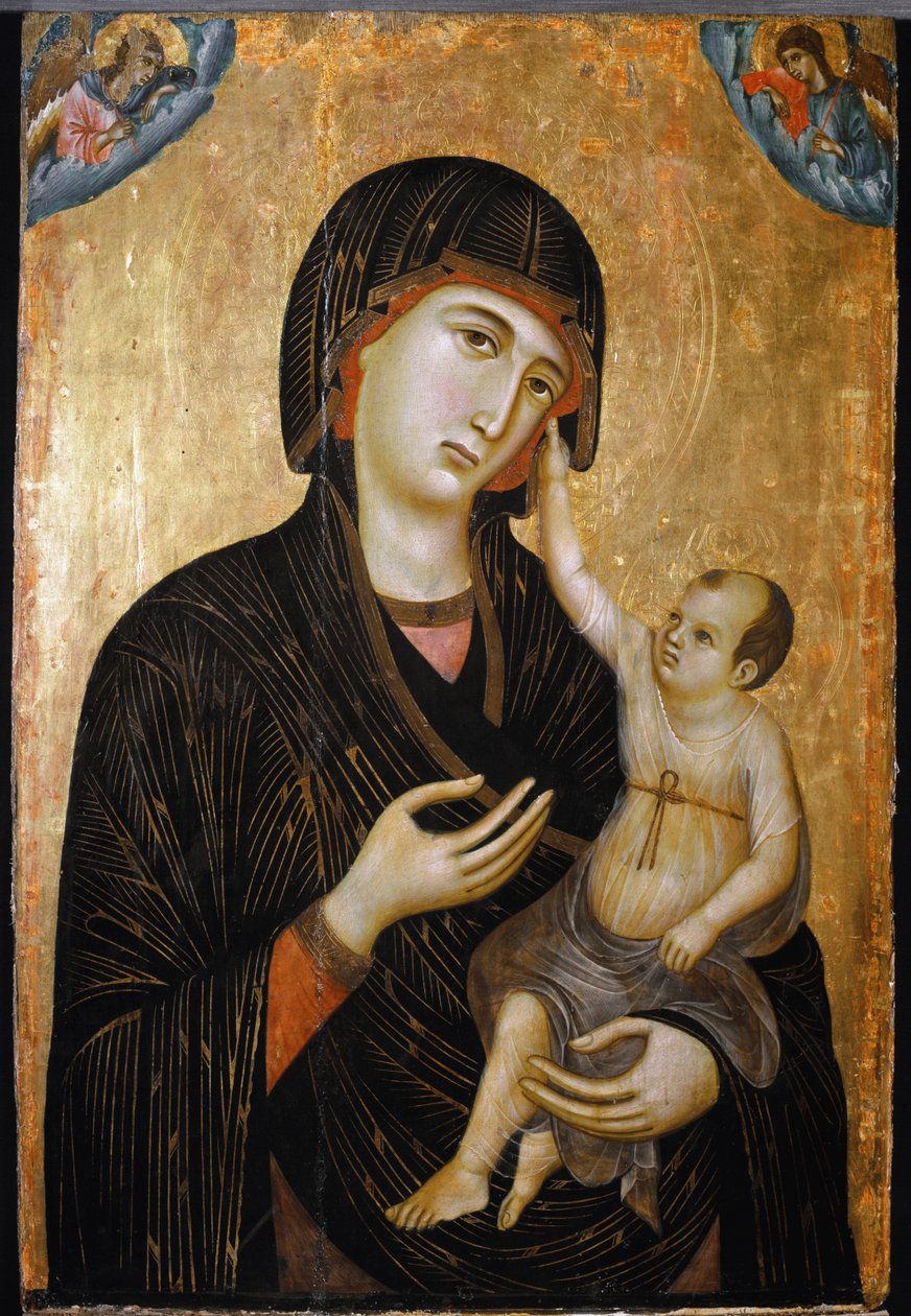 Madonna di Crevole Bakire ve Çocuk - ahşap üzerine yağ by Duccio di Buoninsegna