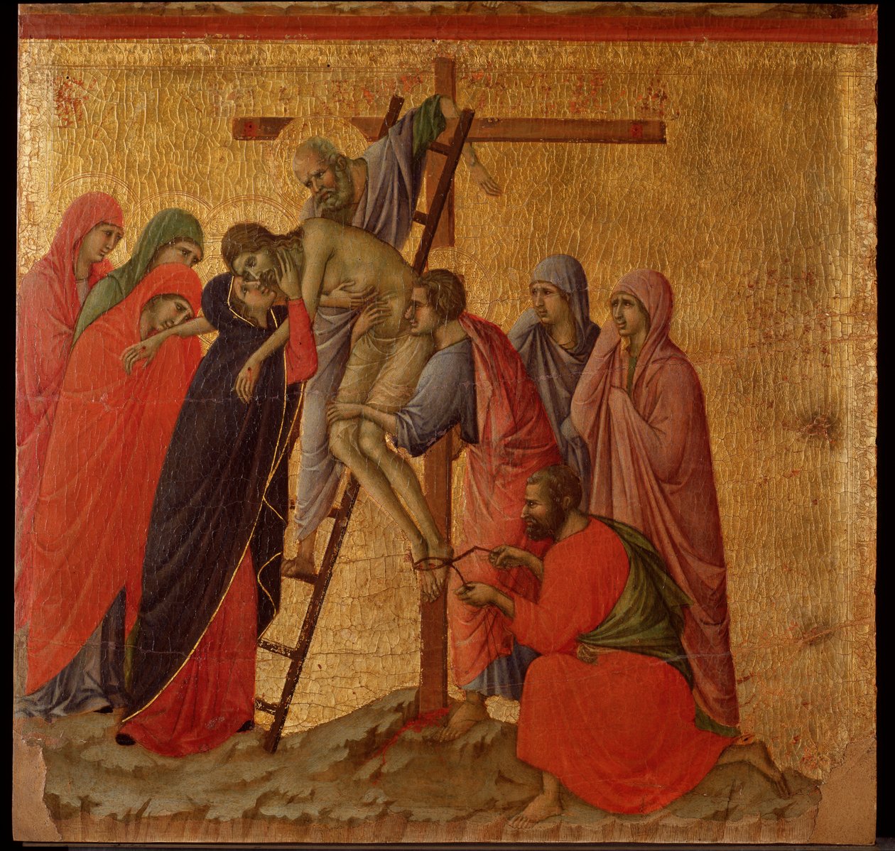 Tutku: ifade. Maesta sunağı (ahşap üzerine tempera ve altın by Duccio di Buoninsegna