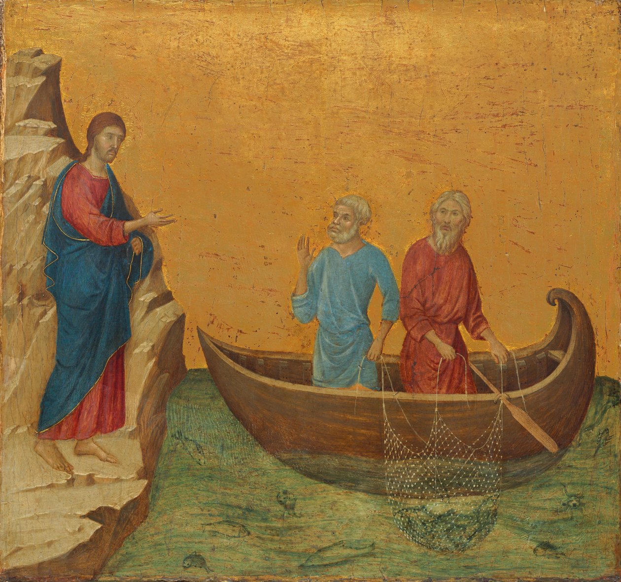 Havarilerin Çağrısı Petrus ve Andreas by Duccio di Buoninsegna