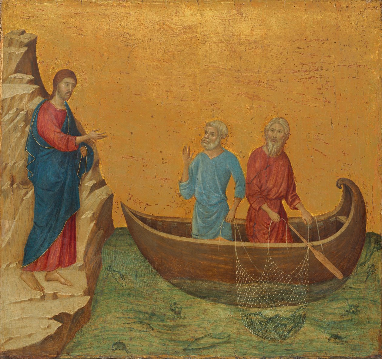 Havarilerin Çağrısı Petrus ve Andreas, 1308-1311. by Duccio di Buoninsegna