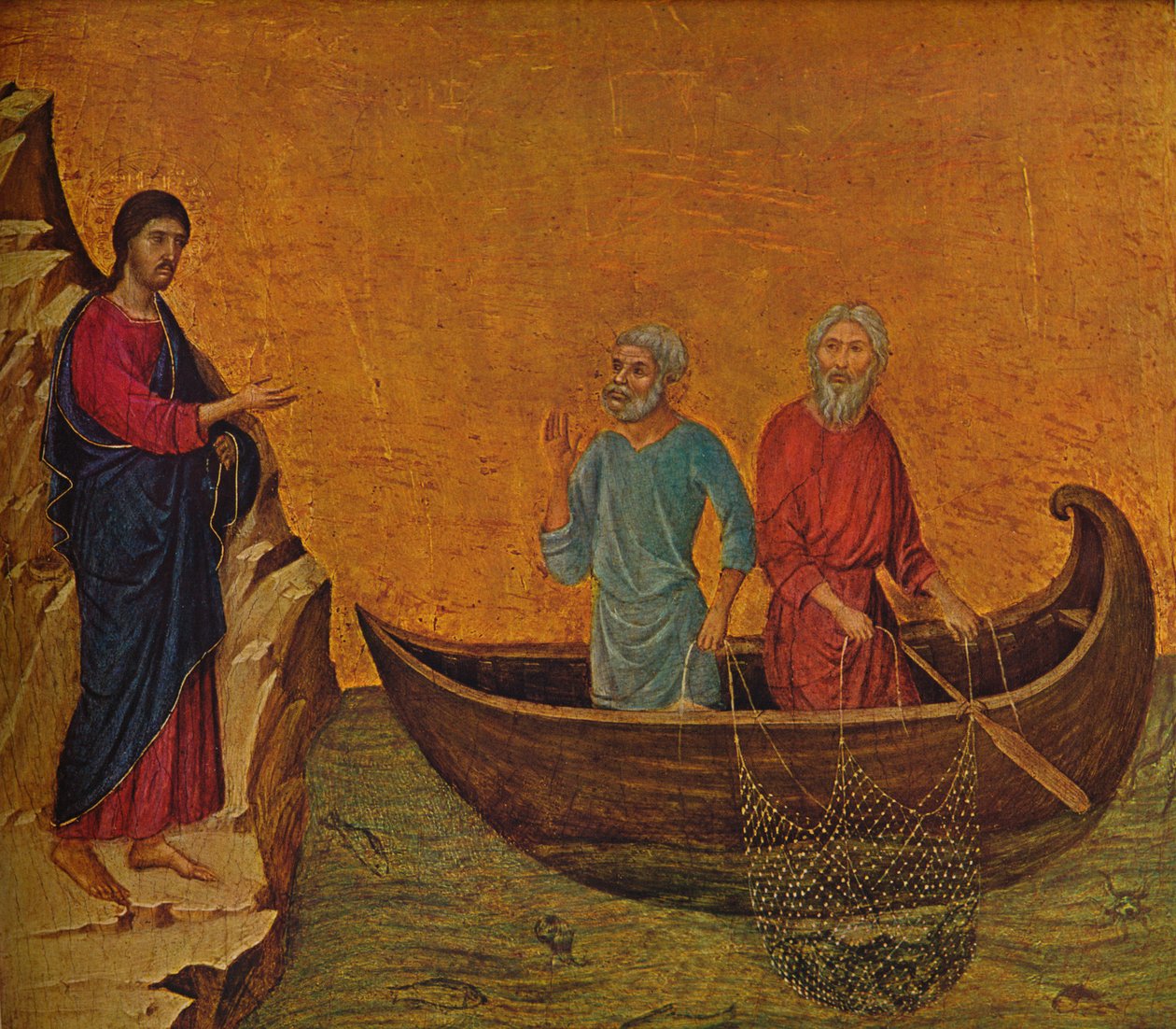 Havarilerin Çağrısı Petrus ve Andreas, 1308-1311 by Duccio di Buoninsegna