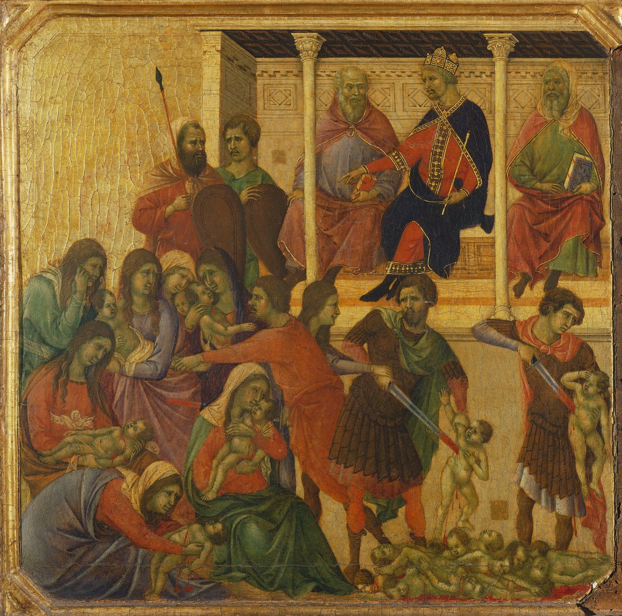Masumların Katliamı, Siena Katedrali'ndeki Duccio Altarpiece Maesta'nın predella'sından detay by Duccio di Buoninsegna
