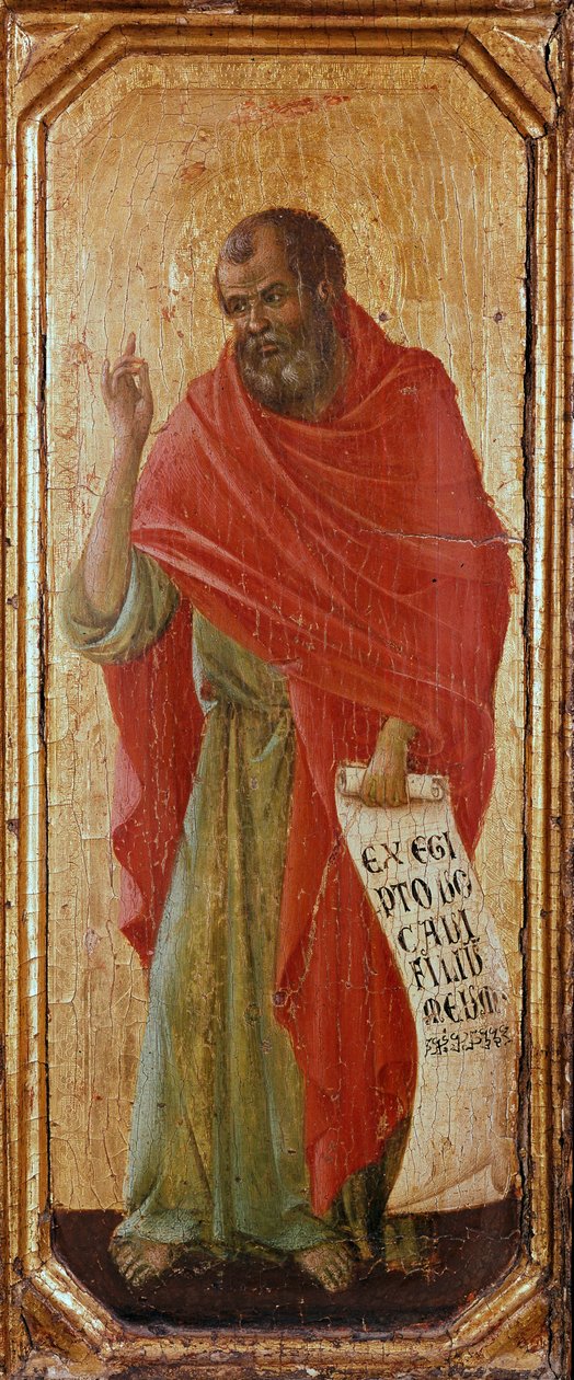 Ahşap üzerine Peygamber Hoşea Detrempe, Duccio di Buoninsegna (1255-1318 / 9) 1308-1311 Ebat 42,5x16 cm Siena, Museo del Opera Metropolitana by Duccio di Buoninsegna