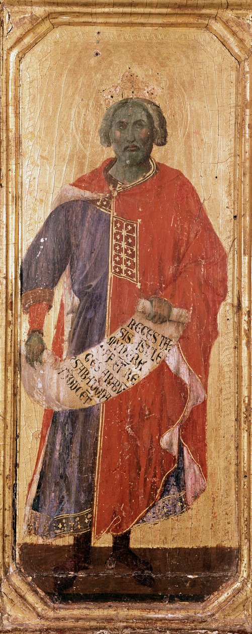 Ahşap üzerine Peygamber Salomon Detrempe, Duccio di Buoninsegna (1255-1318 / 9) 1308-1311 Ebat 42,5x16 cm Siena, Museo del Opera Metropolitana by Duccio di Buoninsegna