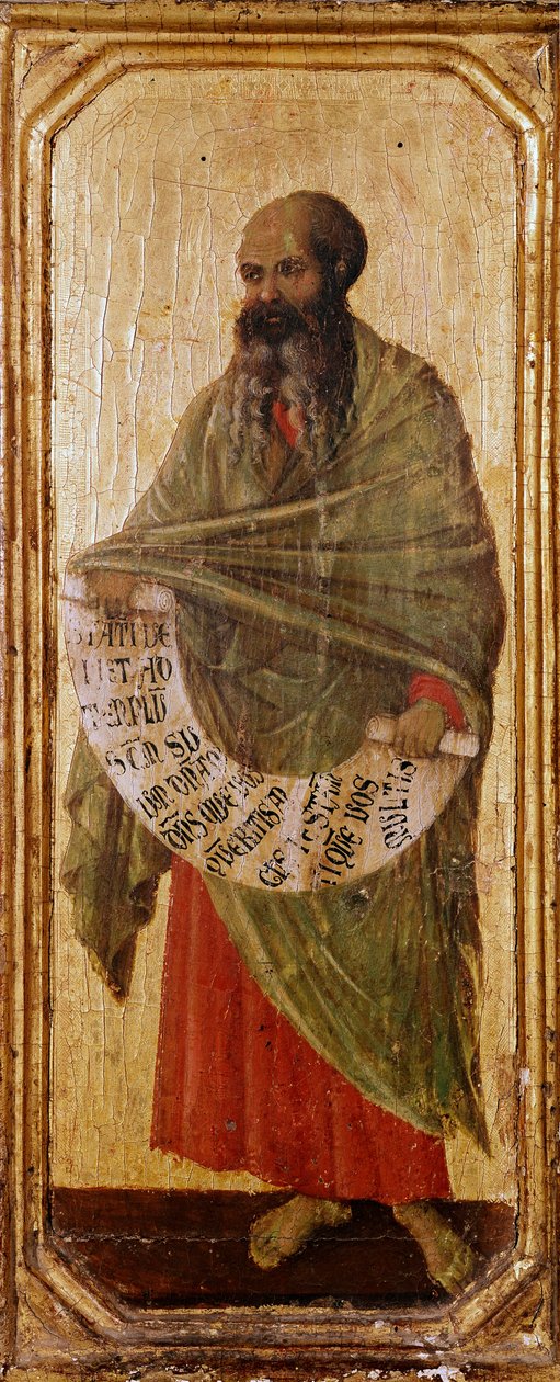 Duccio di Buoninsegna (1255-1318 / 9) 1308-1311 Ebat 42,5x16 cm Siena, Museo del Opera Metropolitana tarafından ahşap üzerine peygamber Malachie Detrempe by Duccio di Buoninsegna