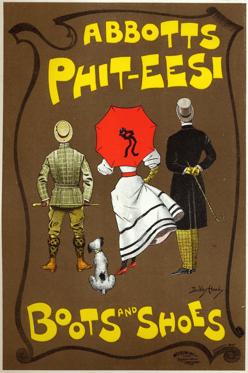 Yaşam tarzı. Moda. Abbots Phit-ees, bot ve ayakkabı mağazası, Londra. Poster Dudley Hardy, İngiltere, 1890 dolayları (poster) by Dudley Hardy
