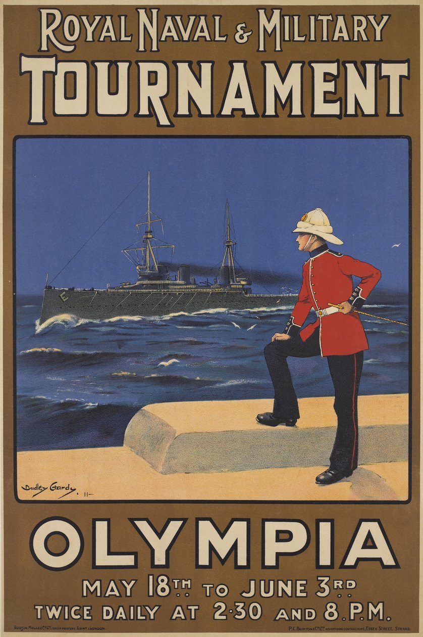 Kraliyet Deniz ve Askeri Turnuvası afişi, 1910 by Dudley Hardy