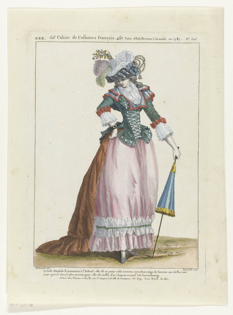 Modlar Galerisi Fransız Modları ve Kostümleri Galerisi, 1787. HHH.325: La Belle Omphale by Dupin
