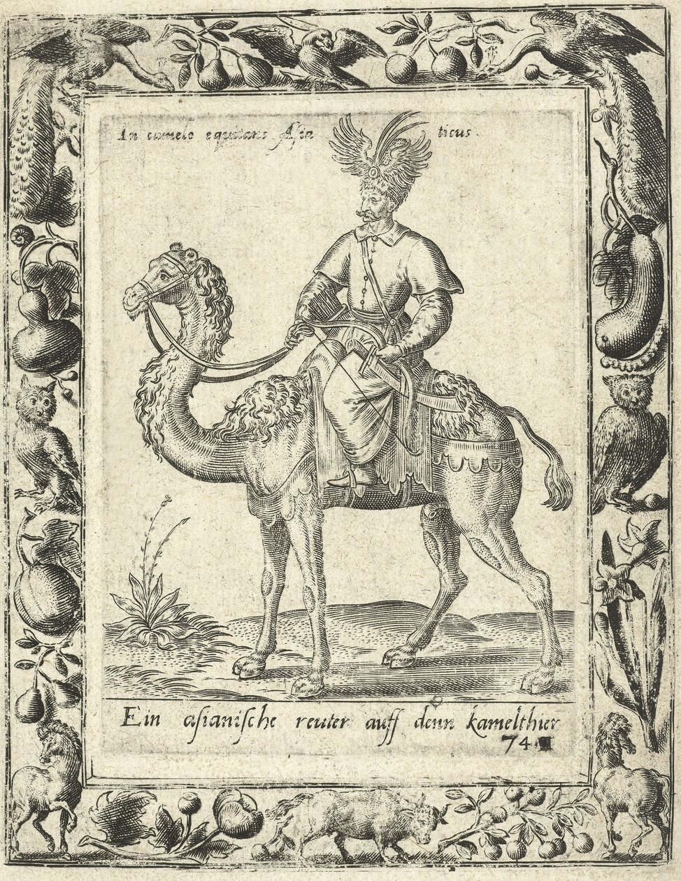 Arap Avcısı bir deveye biniyor, bar. 1577 by Dutch School