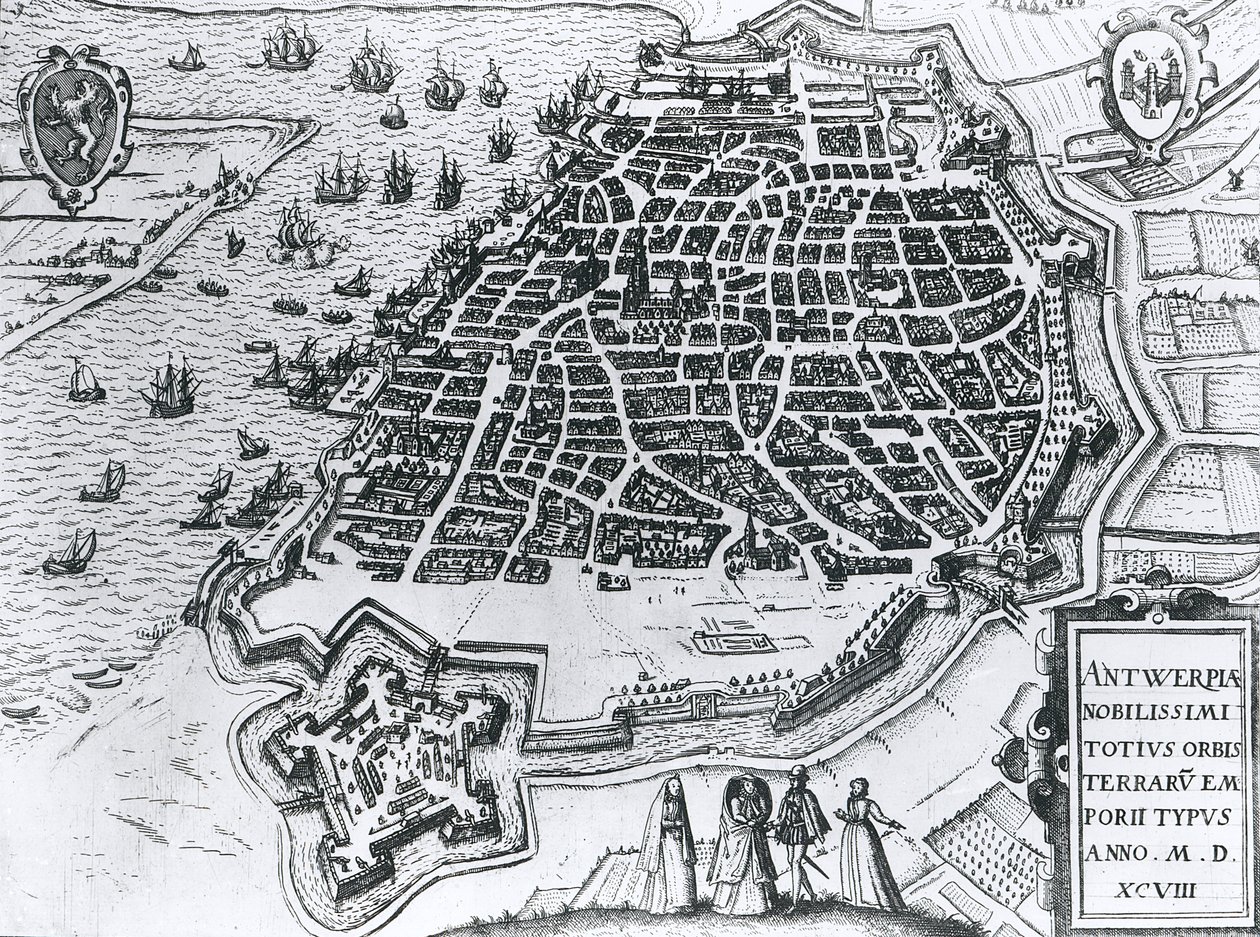 Anvers Haritası, 1598 by Dutch School