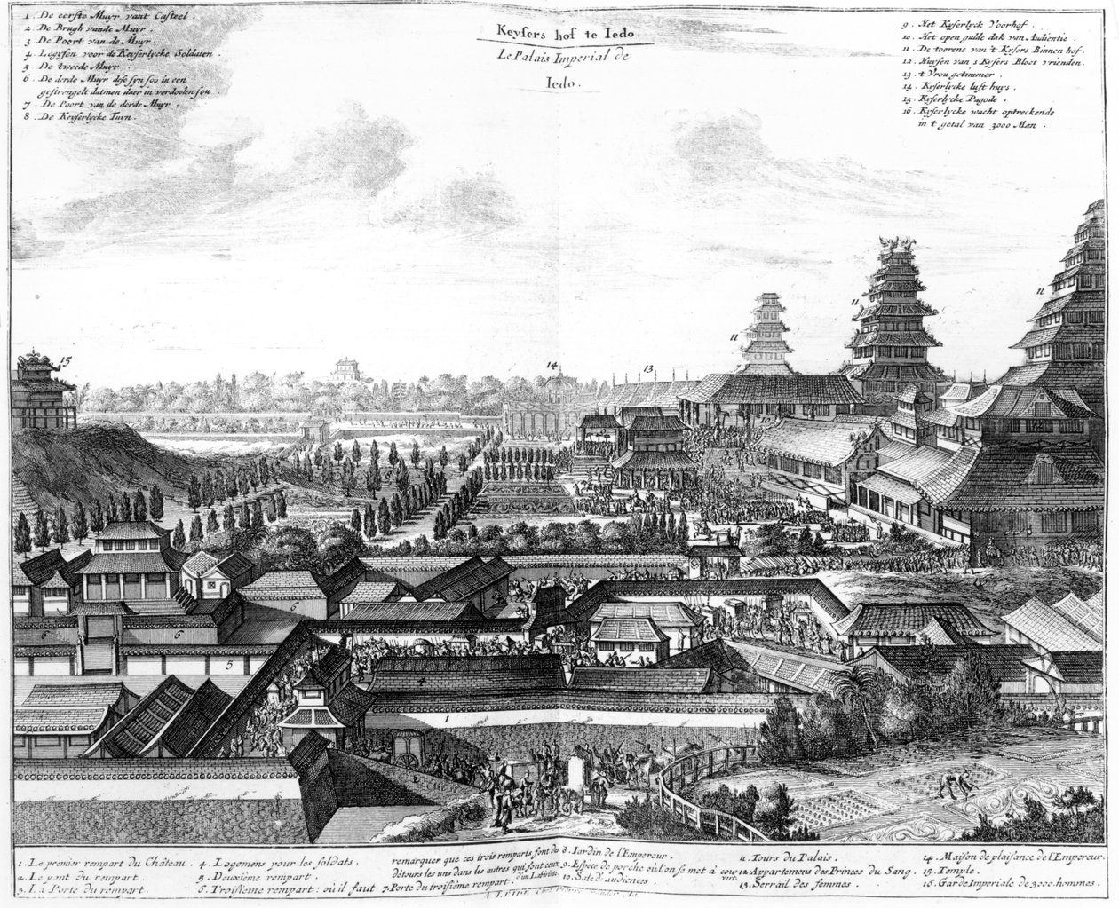 İmparatorluk Sarayı Edo, 1725 by Dutch School