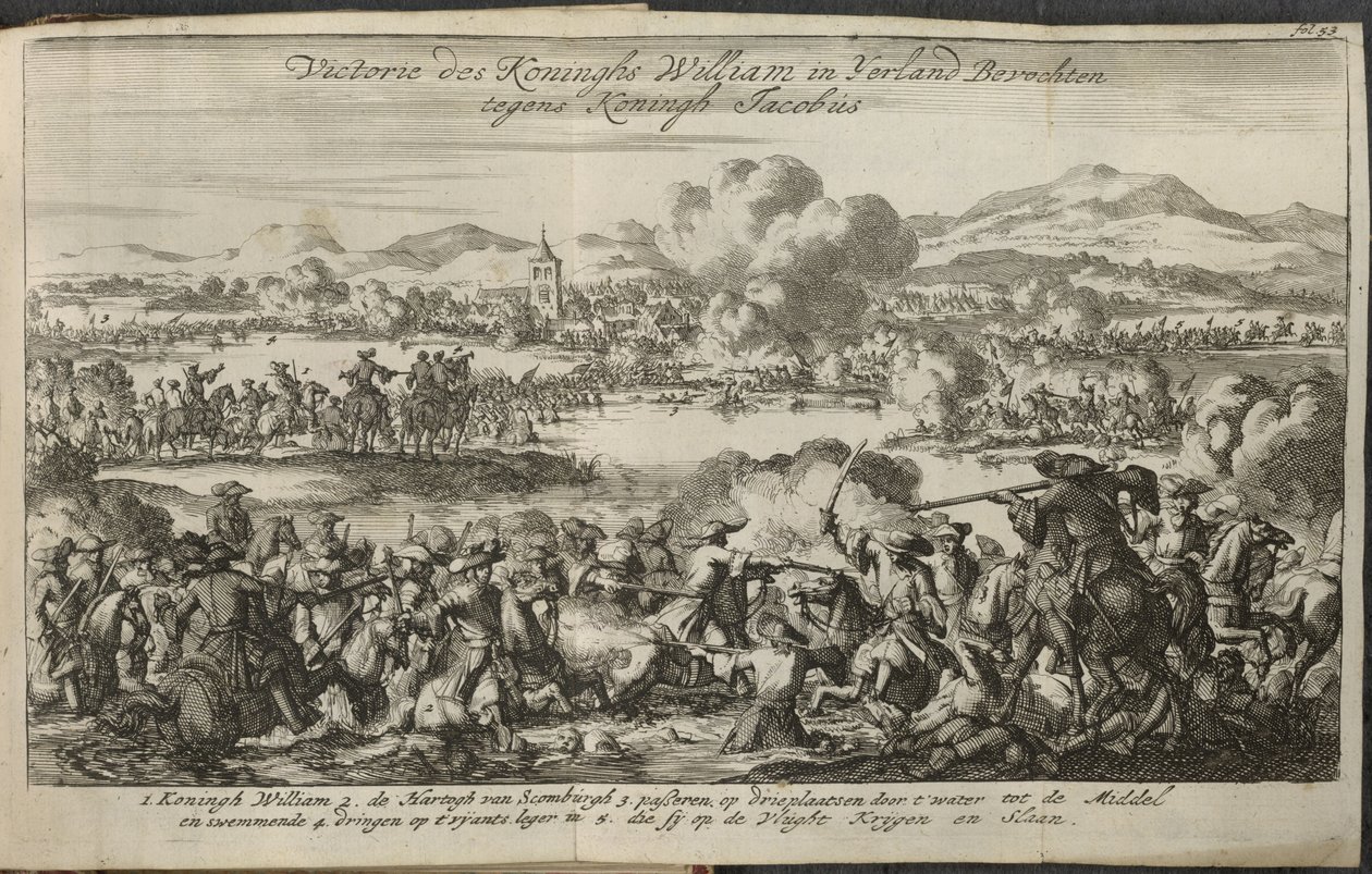 III.William'ın ordusunu içeren bir savaş by Dutch School