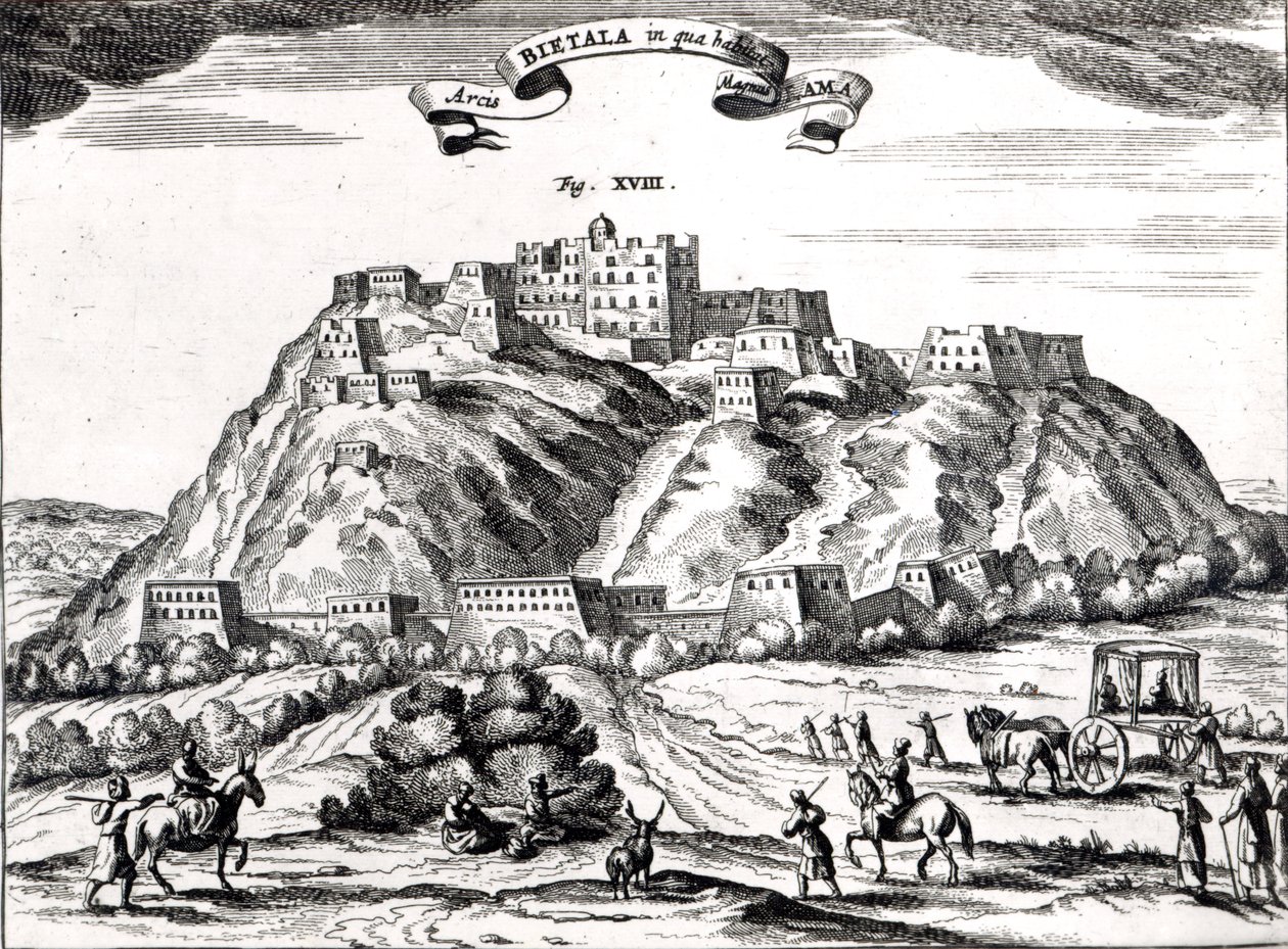 Bietala, Büyük Lama Kalesi, Lhassa Krallığı, Athanasius Kircher (1602-80) Amsterdam, 1670 (gravür) tarafından 