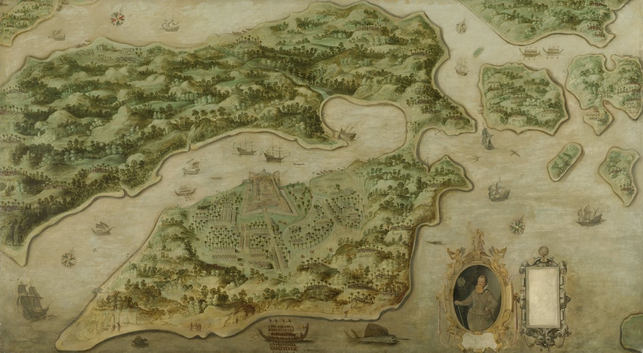 Amboina adasındaki Victoria Kalesi, 1617 by Dutch School
