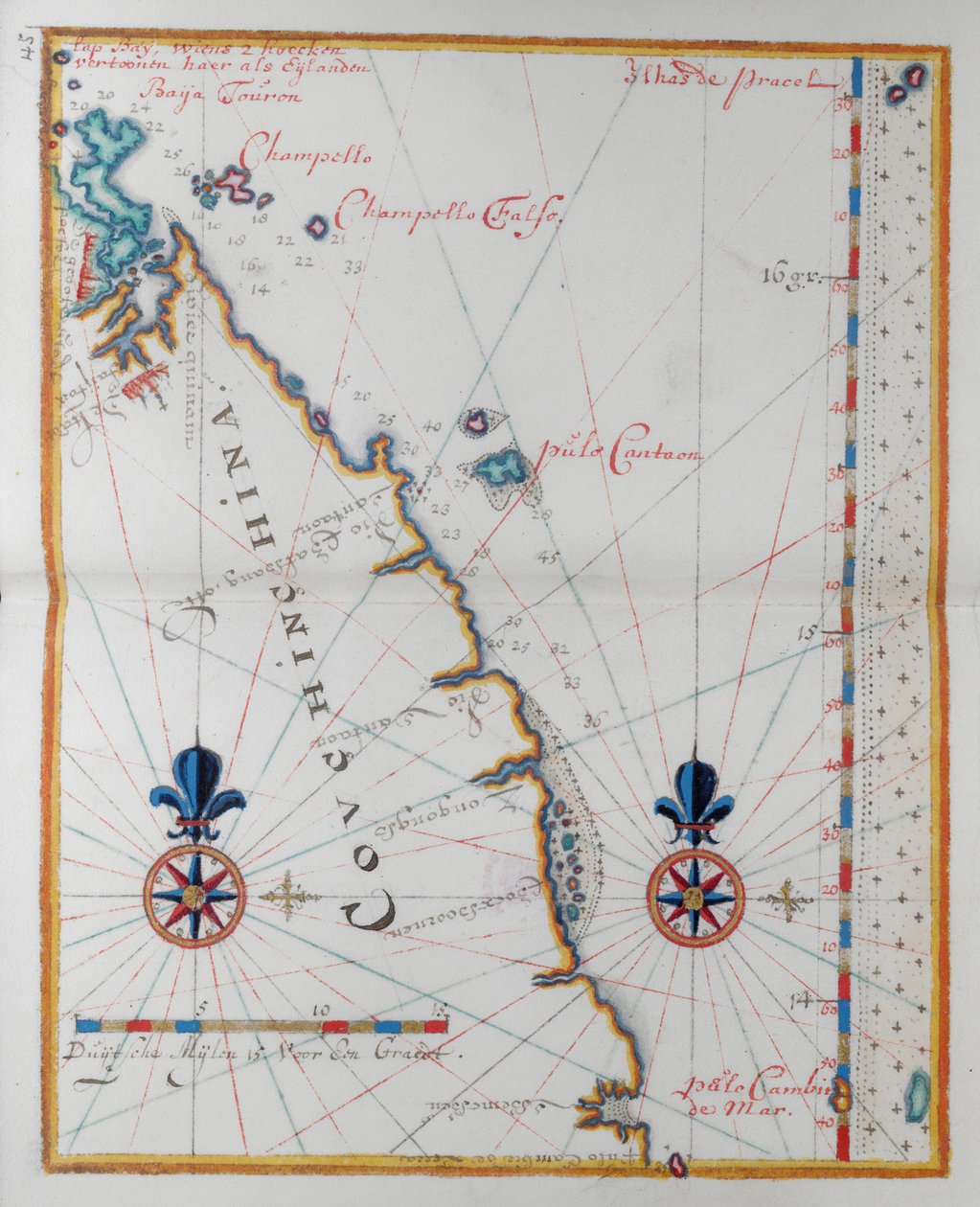 Cochin-Çin, Asya haritası. by Dutch School