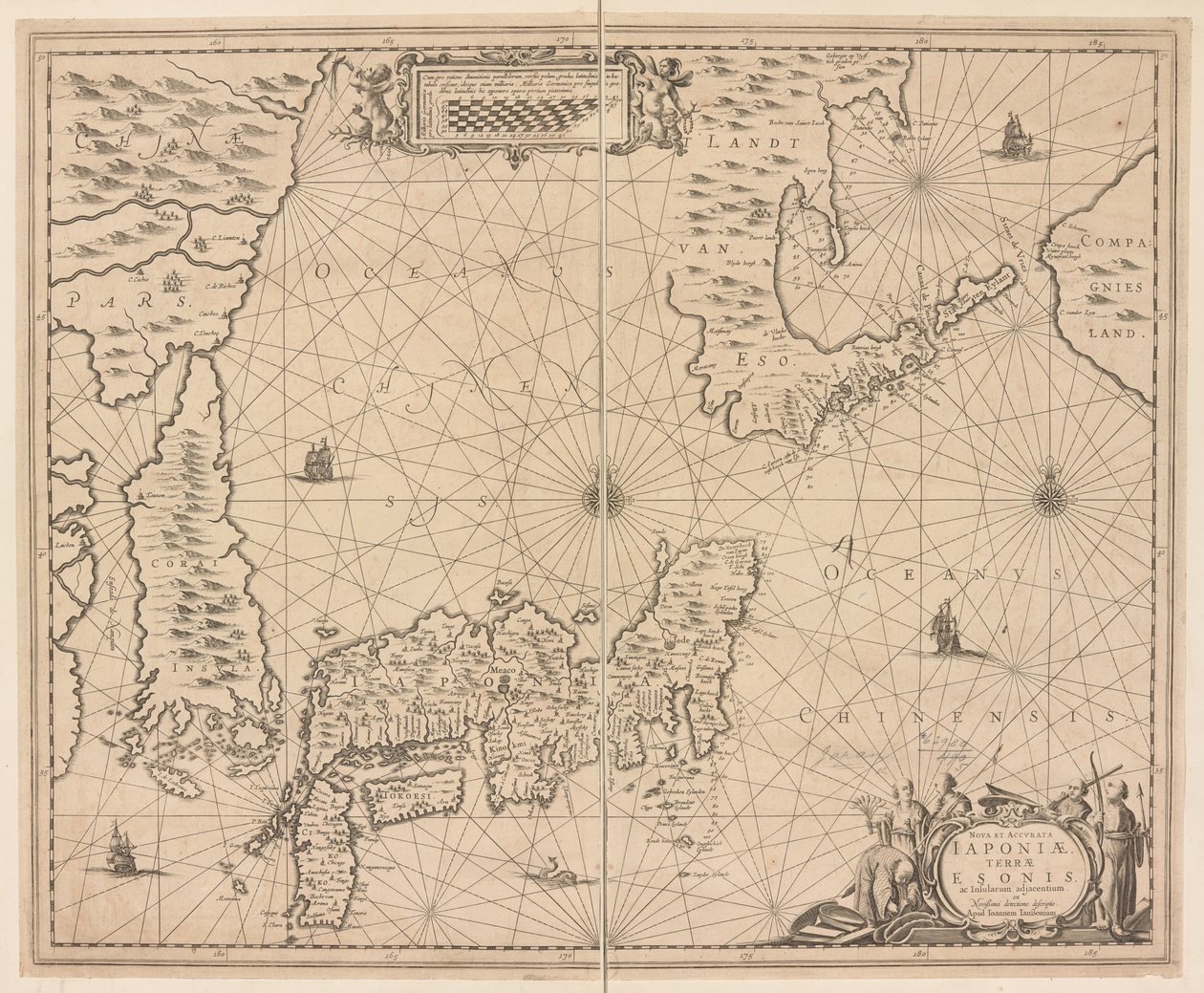 Japonya Haritası, Yeni ve Doğru Japonya Haritası by Dutch School