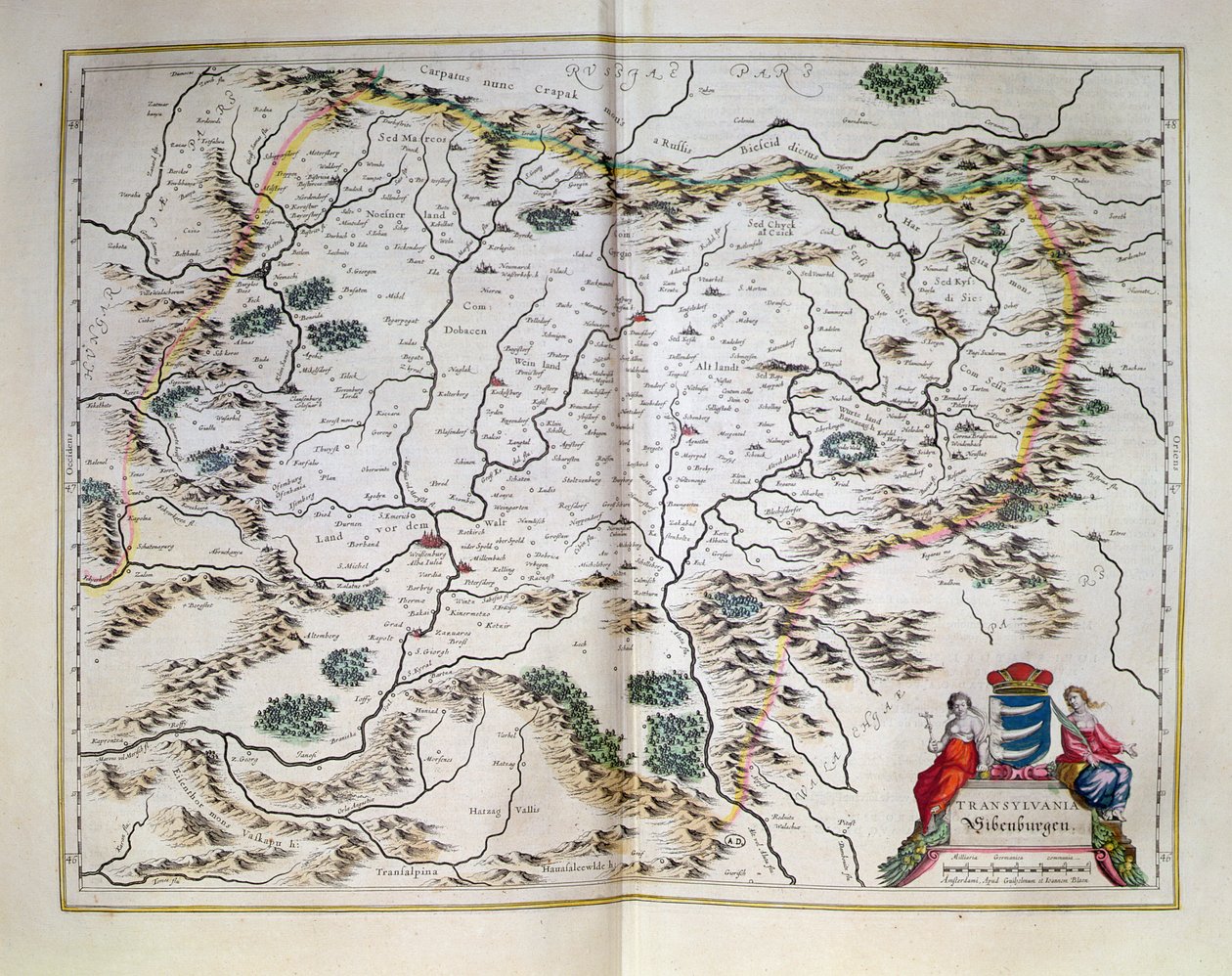 Bir atlastan Transilvanya Haritası, Amsterdam, 1657 by Dutch School