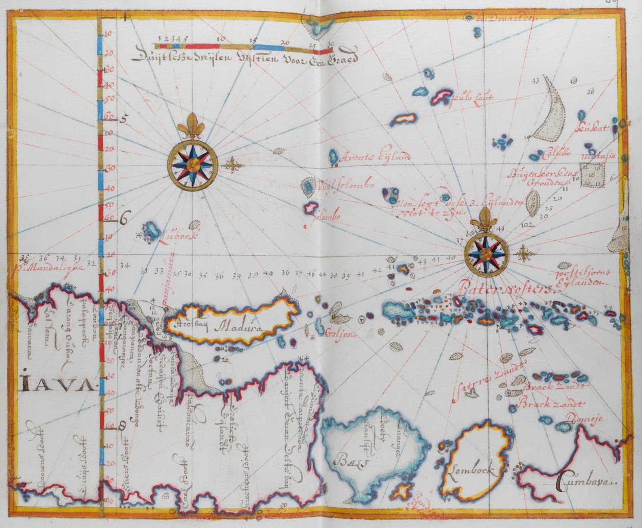 Java Adaları Haritası; Madura; Bali ve diğer adalar. by Dutch School