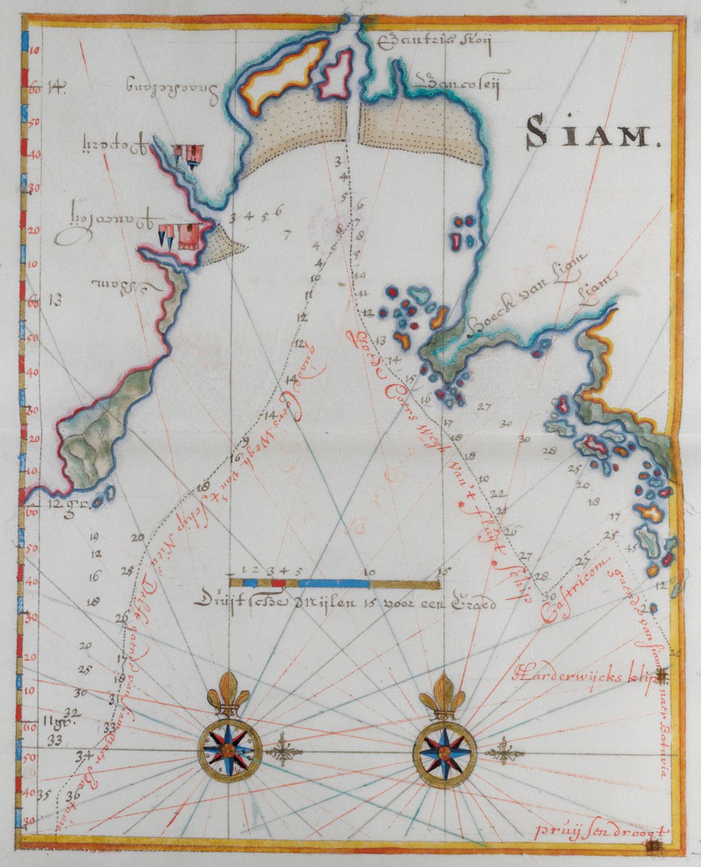 Siyam Krallığı Haritası by Dutch School