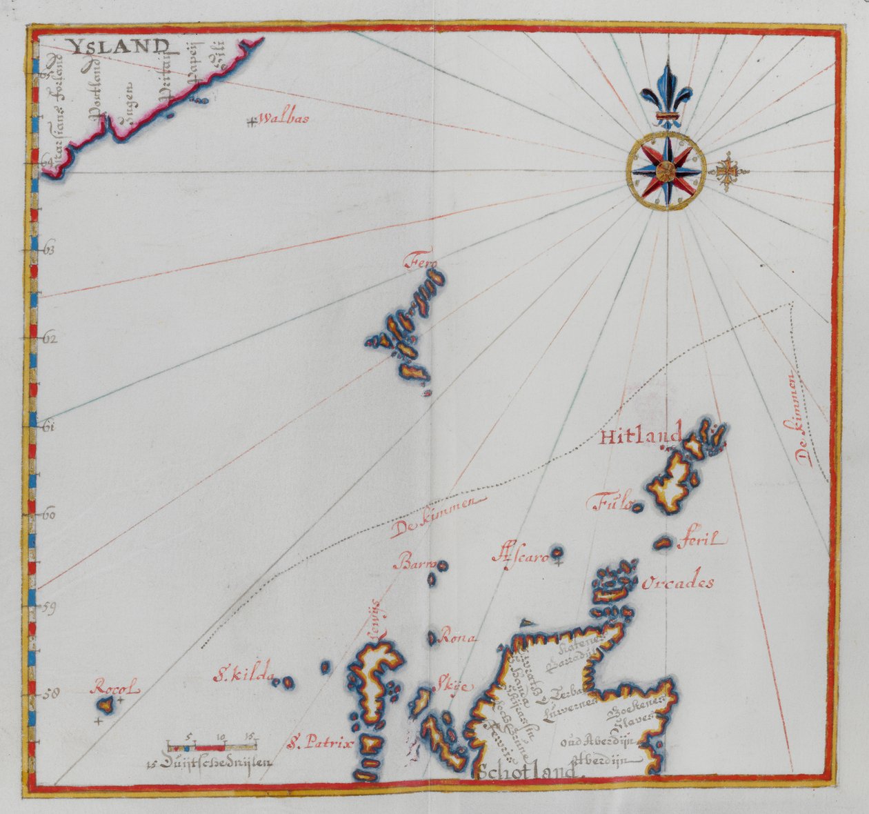 Shetland Adaları Haritası by Dutch School