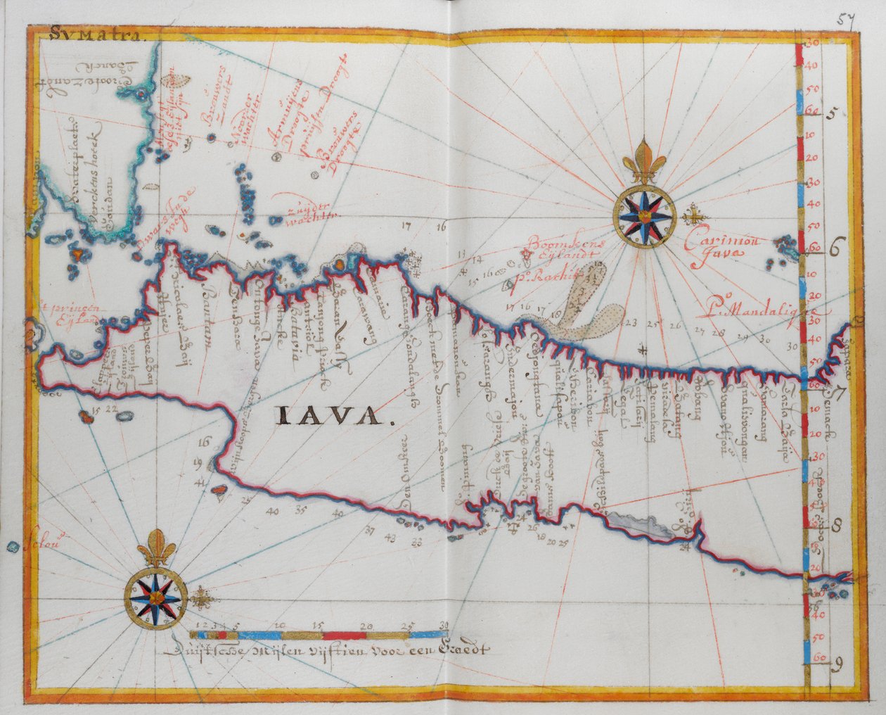 Java adasının haritası. by Dutch School