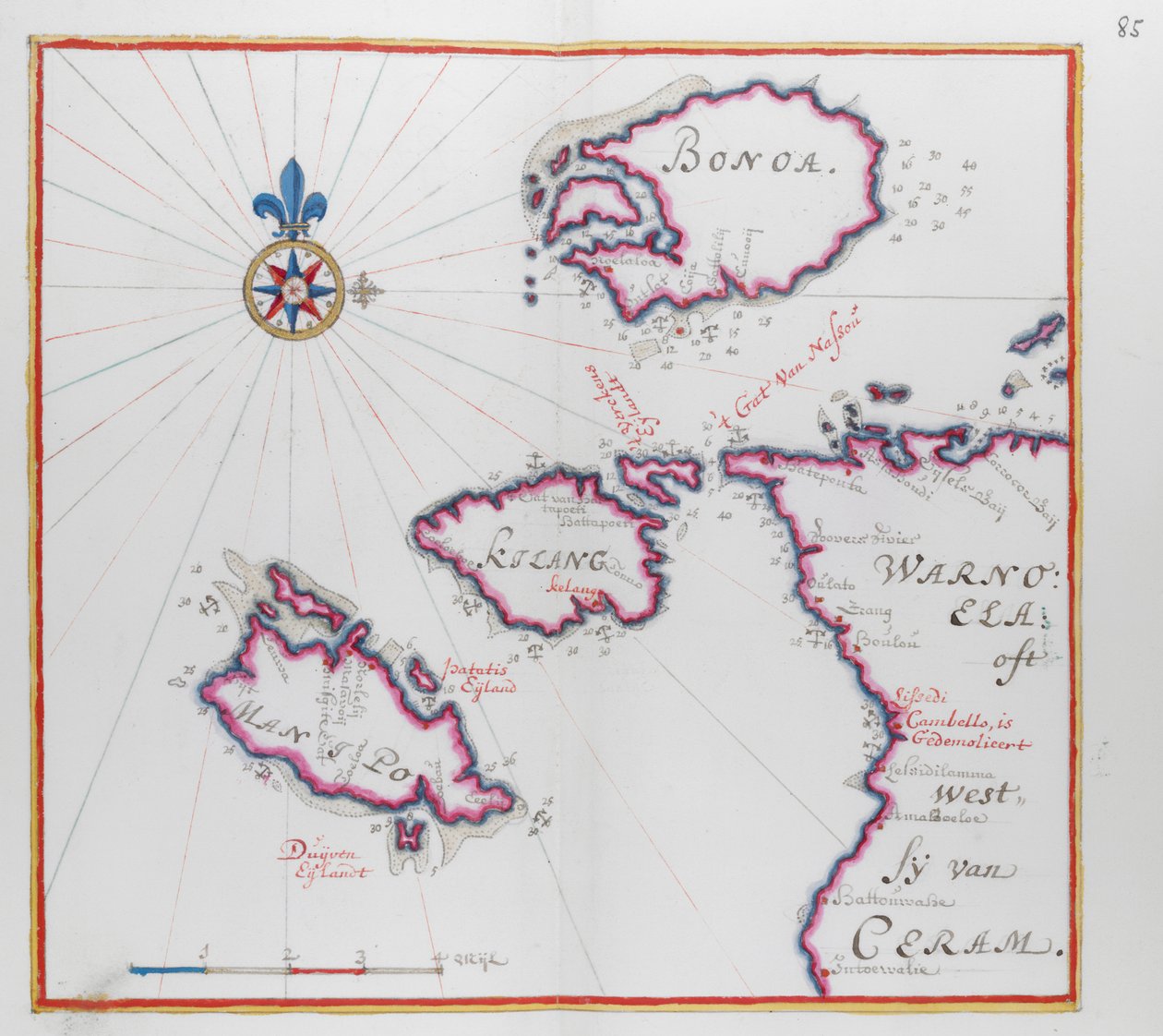 Ceram (Seram) ve Bonoa (Pulau Boano) ve Pulau Kelang ve Pulau Manipa Adası