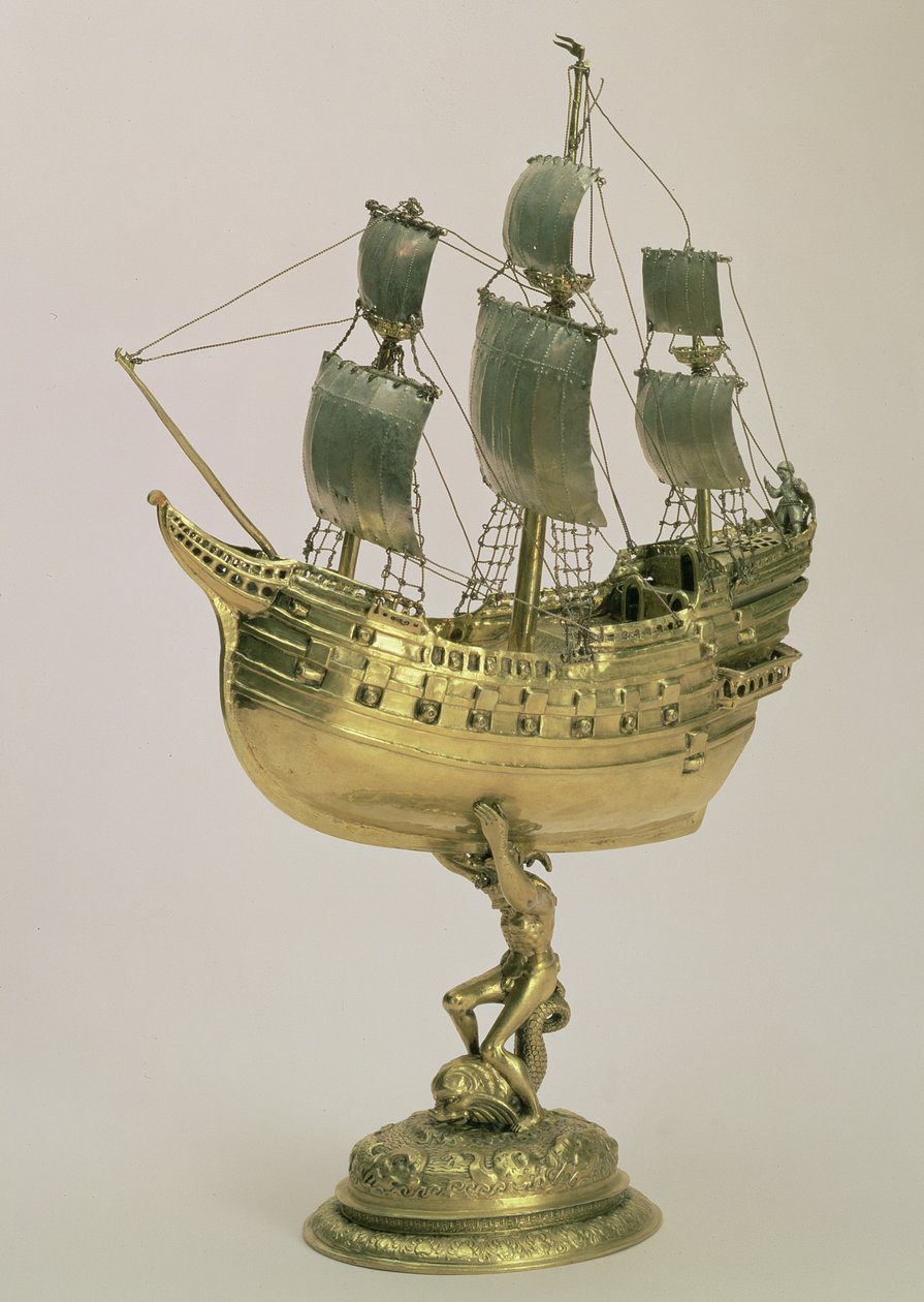 Model Savaş Gemisi, Amsterdam, 1595-96 (altın gümüş) by Dutch School