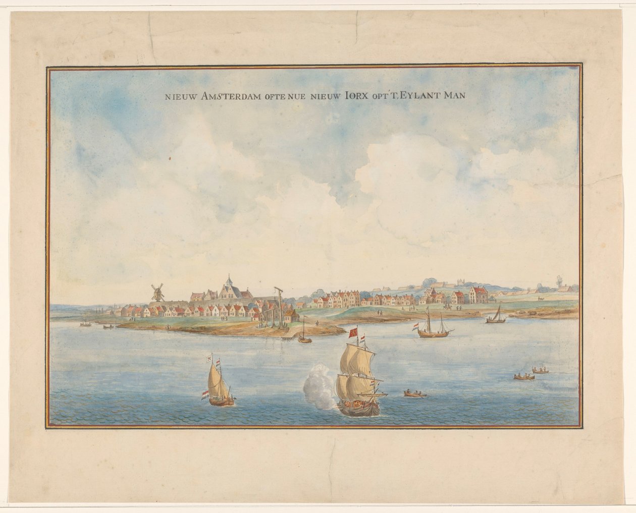 New Amsterdam ve Manhattan, 1660 dolayları by Dutch School
