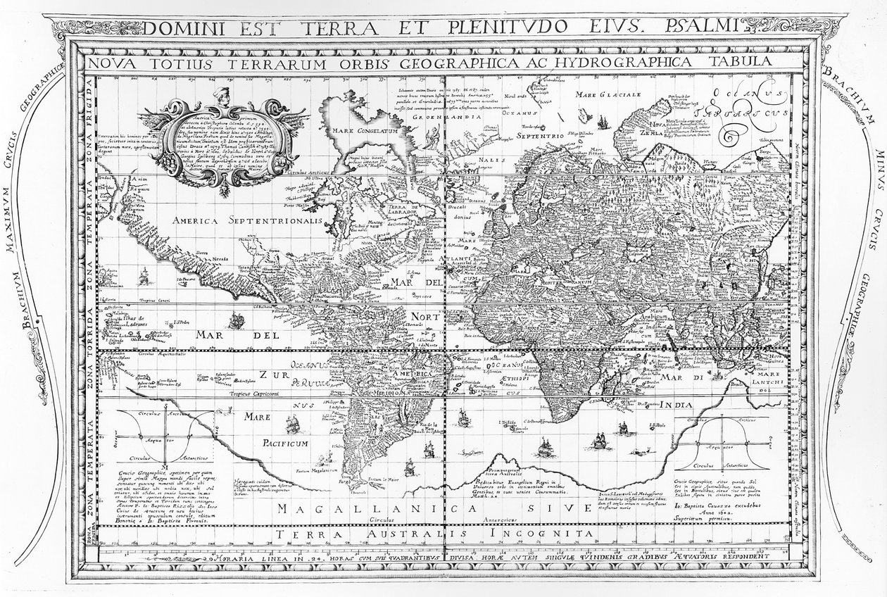Yeni Dünya Haritası ve Hidrografik Harita, 1642 by Dutch School