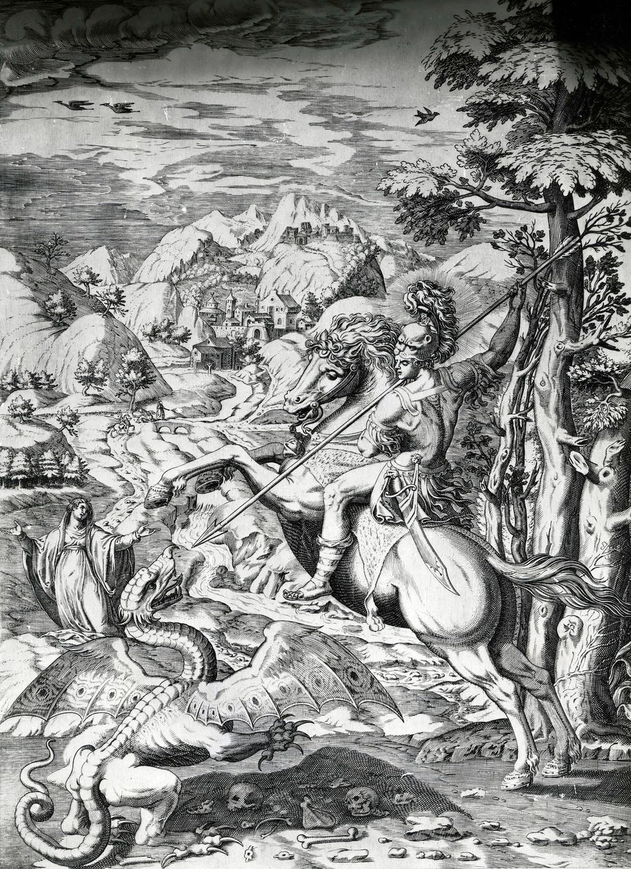Aziz George ve Ejderha, 16. Yüzyıl by Dutch School