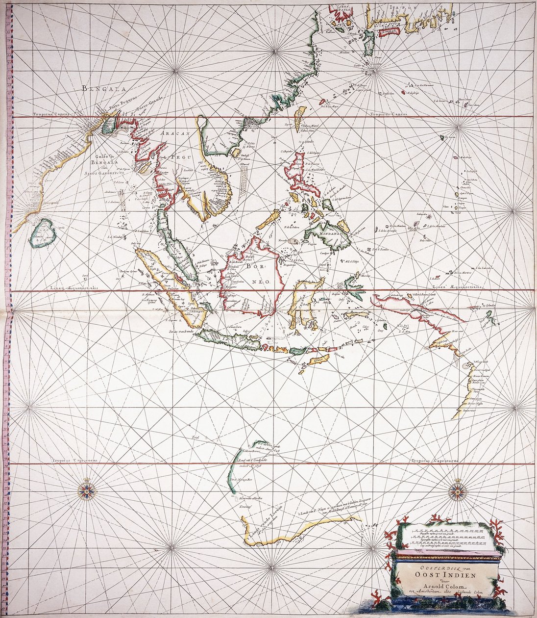 Deniz haritası Doğu Hindistan" by Dutch School