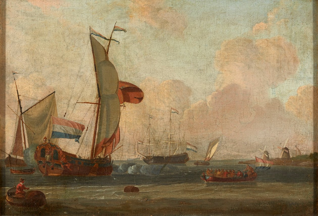 Kıyıdan Nakliye (tuval üzerine yağlı boya) by Dutch School