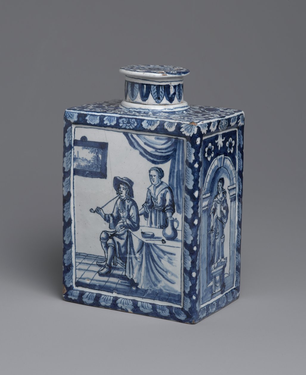 Çay kutusu, c.1698 (sırlı çanak çömlek) by Dutch School