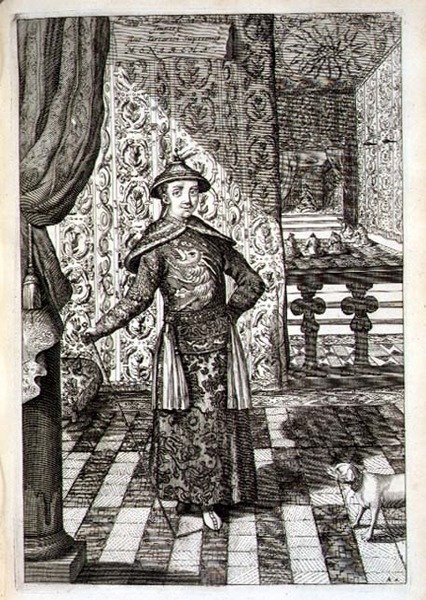 Çin İmparatoru ve Tatarların Yüce Hükümdarı, Athanasius Kircher (1601-80) 1667 (gravür) tarafından 