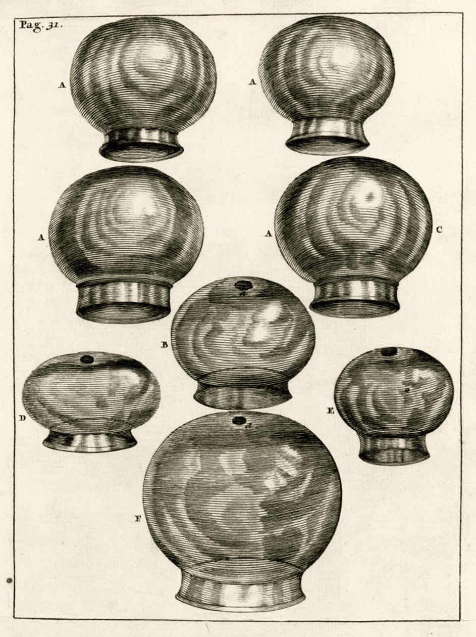 Çeşitli kupa bardakları, Frederik Dekkers'ın The Practice of Medicine adlı eserinden, 1694 by Dutch School