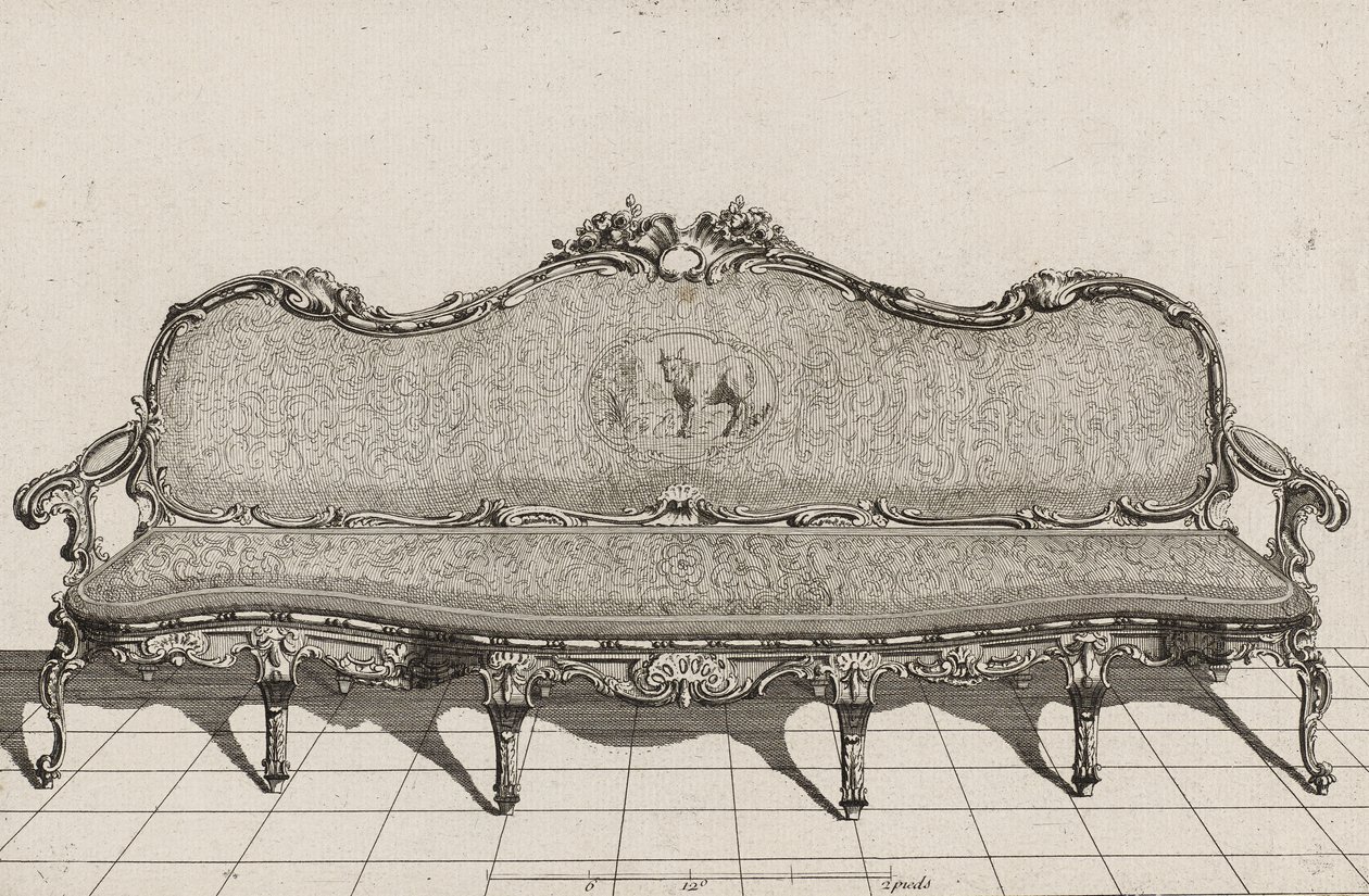 Kanepe, 18. yüzyılın ikinci yarısı (kağıt üzerine gravür) by Duval. A. (after)