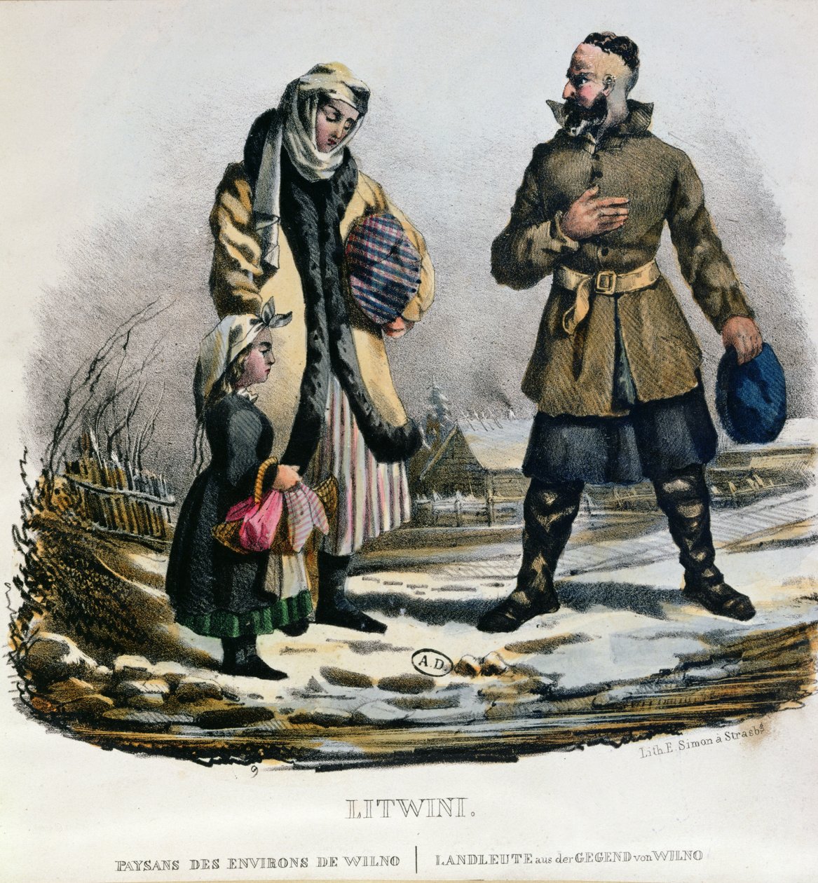 Vilnius bölgesinden Litvanyalı köylüler, c.1830-40 by E. Simon